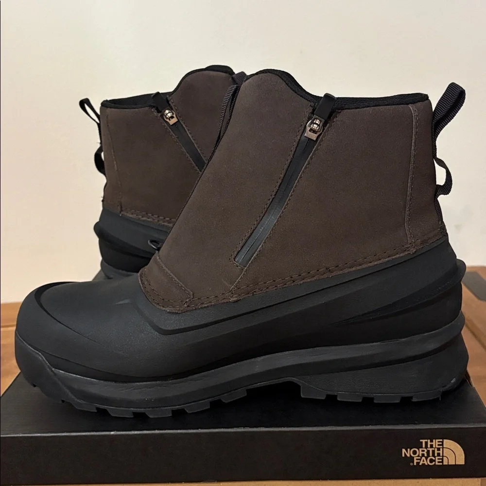 The North Face NIB Chilkat VZip Dark Brown and Black Snow Rain Boots Size 14